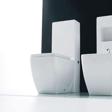 KERASAN бачок напольный UNICA, белый, с механизмом слива GEBERITхром, артикул 2481K1