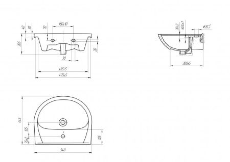 Раковина Cersanit Erica 55, артикул UM-ERI55/1