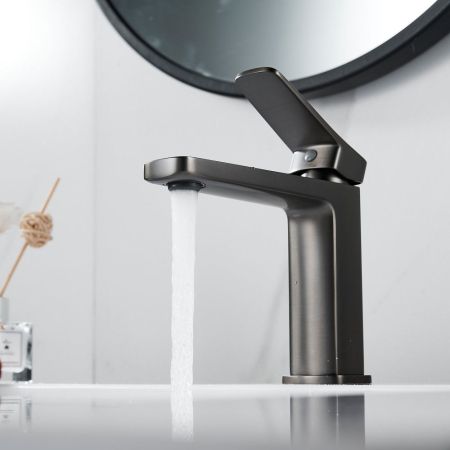 Смеситель для раковины Shevanik S9901T, оружейная сталь