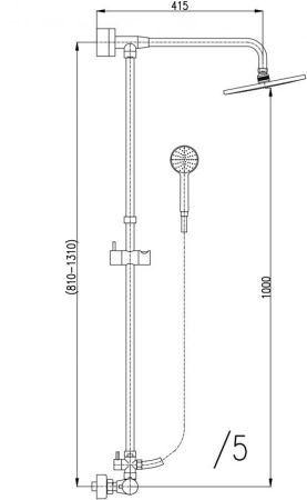 Душевая система Rav Slezak Dunaj Termostat TRM81.5/5-02, артикул TRM81.5/5-02