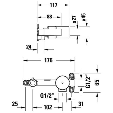 Duravit  Базовый комплект однорычажного смесителя для умывальника для скрытого монтажа, артикул GK1900004000