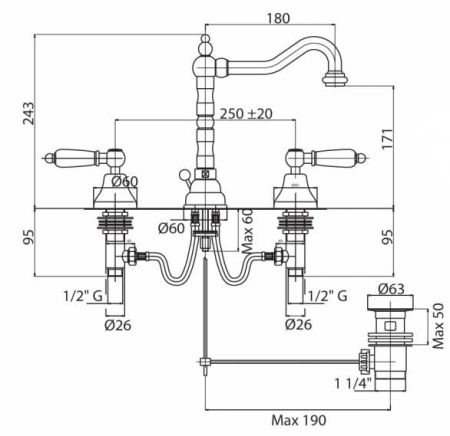 Смеситель для раковины Cezares First FIRST-BLS2-01-Bi Хром