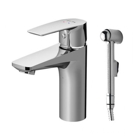 F90A03000 Gem, смеситель для умывальника с гиг.душем, излив 99 мм, хром, шт F90A03000 Gem, смеситель для умывальника с гиг.душем, излив 99 мм, хром, шт