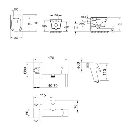 Комплект 2 в 1 Lavinia Boho Bristol Rimless 21090007, артикул 21090007