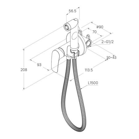 Гигиенический душ Milardo Rora (RORBLR0M08), артикул RORBLR0M08