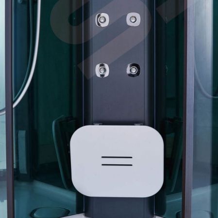 Душевая кабина SSWW BU602 100x100 с баней профиль Голубой сапфир матовый задняя стенка зеркальная