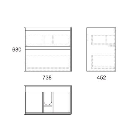 Тумба Malaren 80, 2 ящика, белая, артикул OW03.06.05