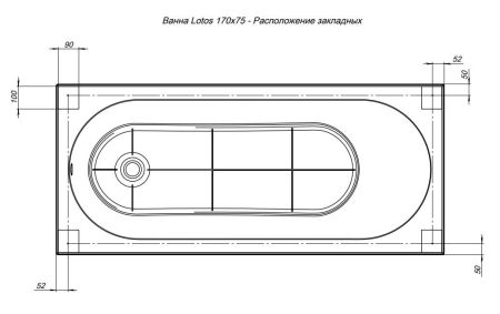 Акриловая ванна Aquanet Lotos 170x75 (с каркасом), артикул 00311882