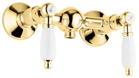 Emmevi Deco Ceramic, двухрычажный смеситель для душа, без набора для душа, золото