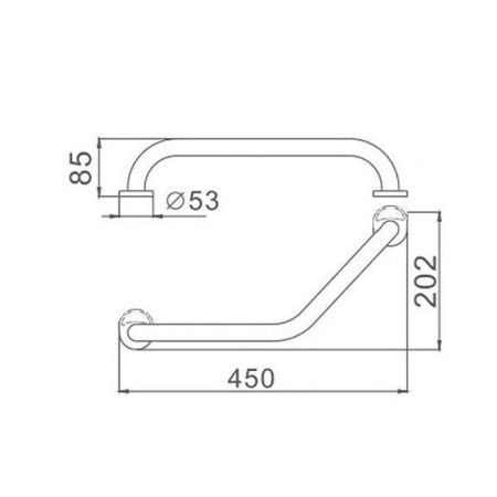 Поручень для ванной D-Lin D292710-2, хром