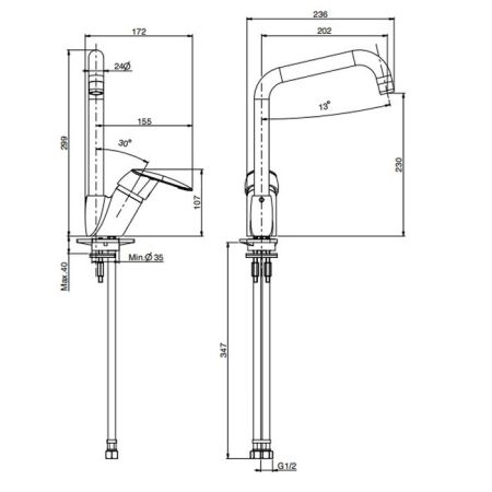 FIMA|Carlo Frattini Kitchen Смеситель для кухни, вращающийся излив, цвет хром, артикул F3207/1CR