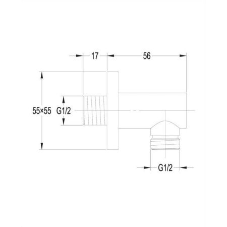 Угловой соединительный элемент OMNIRES S008/KCR (хром) Угловой соединительный элемент OMNIRES S008/KCR (хром)