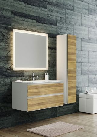 Тумба с раковиной SanVit Авеню-2 120 kavenu2120 с фактурой под дерево подвесная Венге