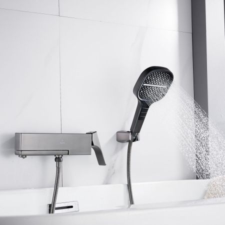 Смеситель для ванны Rose R1002T, оружейная сталь