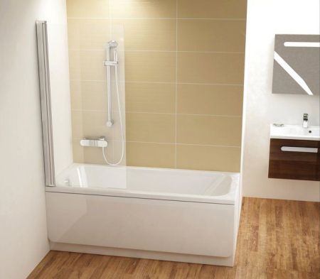 Шторка на ванну RAVAK CHROME (80*) CVS1 7QL40C00Z1 (распашная, хром), шт, артикул 7QL40C00Z1