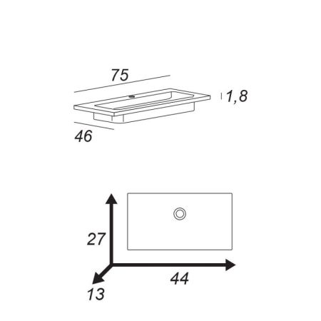 Мебель для ванной CEZARES URBAN 60, 74, артикул 55158