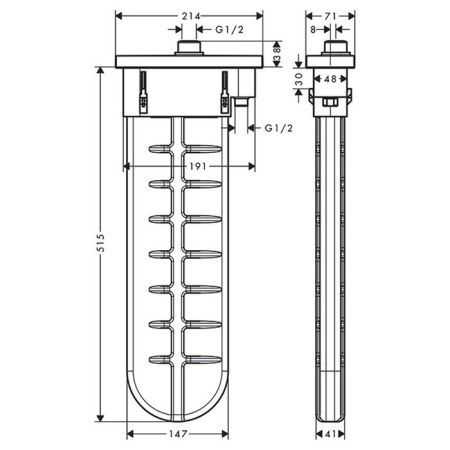 AX  sBox для ванны, внешняя часть, прямоугольная розетка, цвет: хром