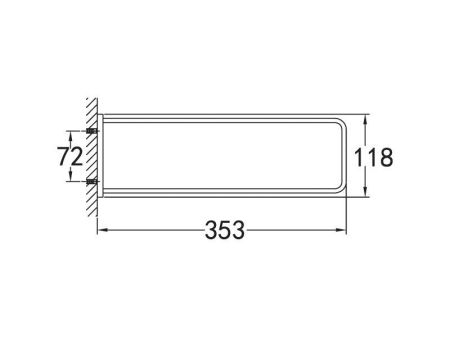 Двойной полотенцедержатель MAXIMA CZR-F-8915  353х118, артикул CZR-F-8915