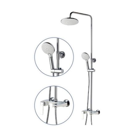 Душевая система FASHUN A2451-8, хром/белый, артикул A2451-8