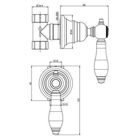 Fima Carlo Frattini Herend Запорный вентиль 1/2", цвет: хром, артикул F5413/1CBCR