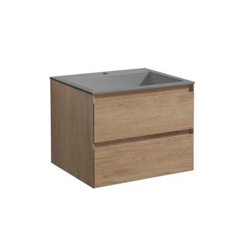 База под раковину Luka 600 подвесная, 2 выкатных ящика soft-close, N.Oak, артикул VMC-2L600NO