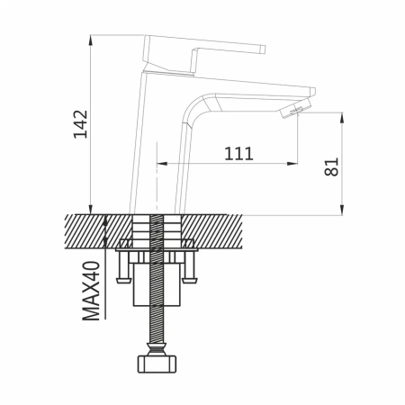 Смеситель для раковины Shevanik S8201, хром, артикул S8201
