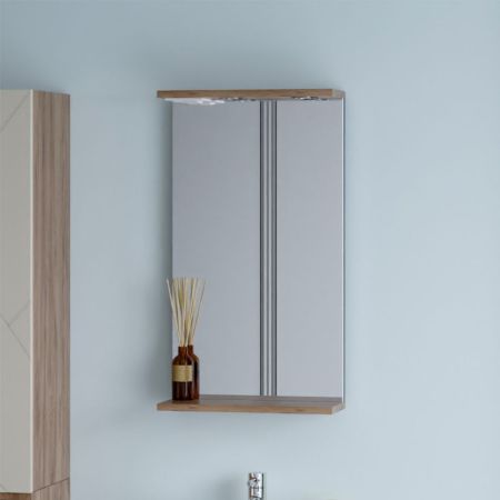 Зеркало Бриклаер КРИСТАЛЛ 40 см, дуб крафт табачный, артикул 4627125416811