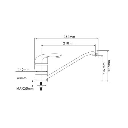 Смеситель для кухни OLISAN PROFI PF1506, хром