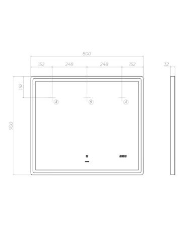 Зеркало VIGO Geometry Comfort z.GEO.80.Comfort, 80 см, артикул z.GEO.80.Comfort