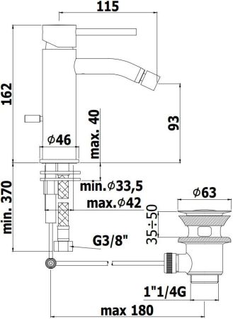 Смеситель для биде Paffoni Light LIG135ST, артикул LIG135ST