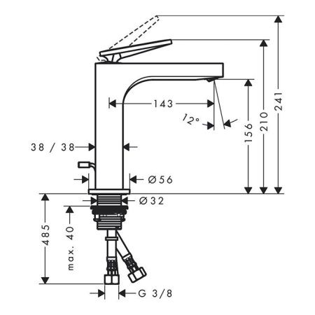 AX Citterio Смеситель для раковины 160, цвет полированное золото
