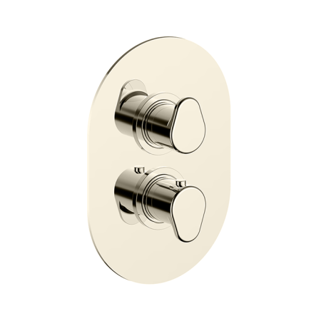 CISAL LineaViva Смеситель термостатический настенный для душа на 2 выхода (без встраиваемой части ZA018101) цвет Nichel Spazzolato, артикул LV0181002F