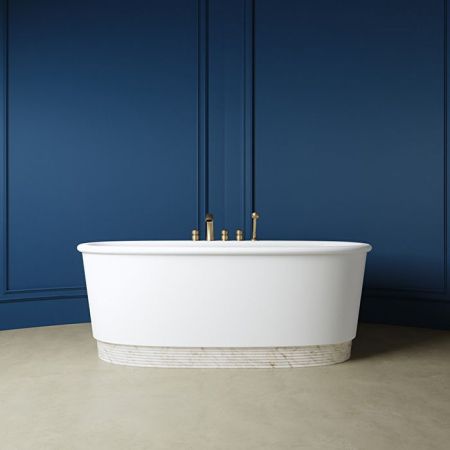 Devon Holiday Цоколь рельефный из мрамора CALACATTA ORO, артикул HDPL/M/CAL