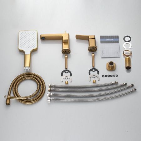 Смеситель на борт ванны Shevanik S9912G, золотой сатин, артикул S9912G