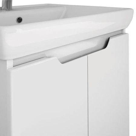 Тумба с раковиной подвесная Dreja Q(D) 60 см, белый, артикул 99-1001-com