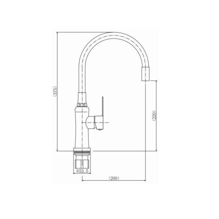 Смеситель для кухни с гибким изливом FASHUN A54801-8, сатин/белый