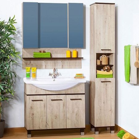 Тумба под раковину Бриклаер Карибы 100 Светлая Лиственница, артикул 4627125411243