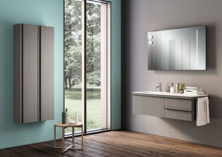 Комплект мебели IBC Niky, 1200 мм левый, цвет тик структурный, артикул NI3612.12/TSP/L