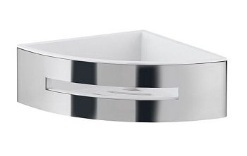 Gedy, решётка угловая 1-уровневая c ABS вкладышем (19,8х19,8хh7,2), цвет хром - белый пластик