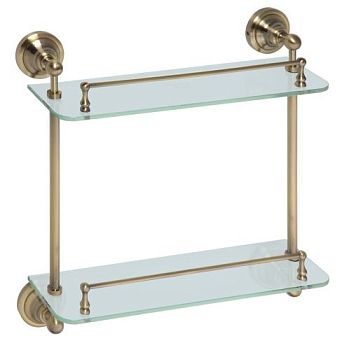 Полка стеклянная Retro двойная 400x420x120мм, бронза