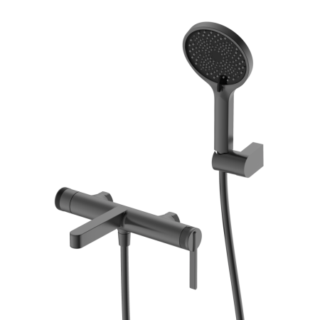 Смеситель для ванны с душем DQ Bonn короткий излив графит (DA1703206), артикул DA1703206