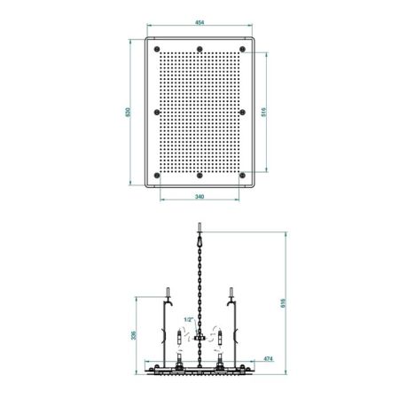 THG Верхний душ 630х454 мм., встраиваемый в потолок, цвет Soft matt gold, артикул G00-F31-488