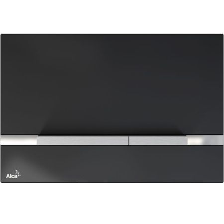 Клавиша смыва Alcaplast Flat Stripe Glass STRIPE-GL1204 Черная, артикул STRIPE-GL1204