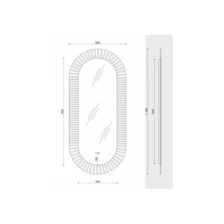 Зеркало Maretti Anna AN1450110V12EL 50x110 см, артикул AN1450110V12EL