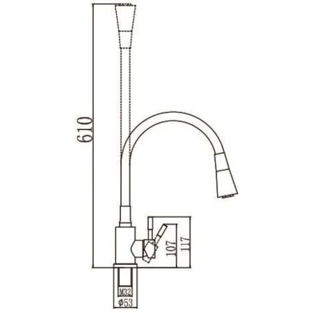 Смеситель для кухни Savol S-3002AM12, хром
