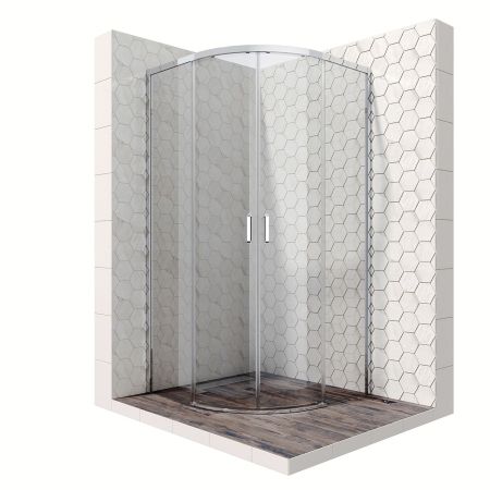 Душевой уголок Ambassador Queen 11011102-ST1, полукруглый, линейный трап, 100х100, артикул 11011102-ST1