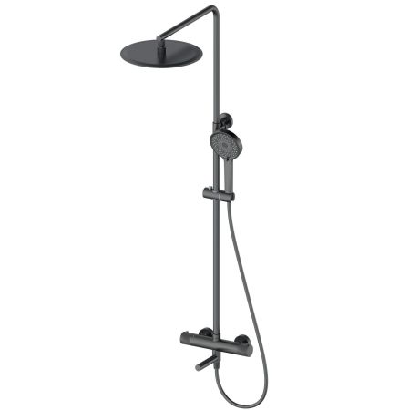 Душевая система с термостатом WONZON & WOGHAND, Темный графит (WW-88739902-BGM), артикул WW-88739902-BGM