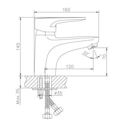 Смеситель для раковины Haiba HB1068, хром