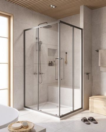 RELAX-304-AH-2-120/90-C-BORO Душевой уголок, отделка Брашированное золото, артикул RELAX-304-AH-2-120/90-C-BORO