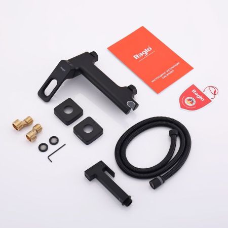 Гигиенический душ со смесителем Raglo R51.51.06, черный